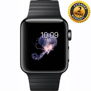 Apple Watch Series 2 38mm Smartwatch Space Black Stainless Steel Case, Space Black Link Band with 2 Year Extended Warranty