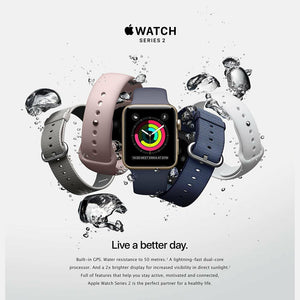 Apple Watch Series 2 38mm Smartwatch Space Black Stainless Steel Case, Space Black Link Band with 2 Year Extended Warranty