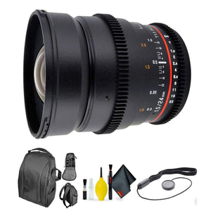 ROKINON 24MM T/1.5 CINE Lens Nikon + Deluxe Lens Cleaning Kit Bundle