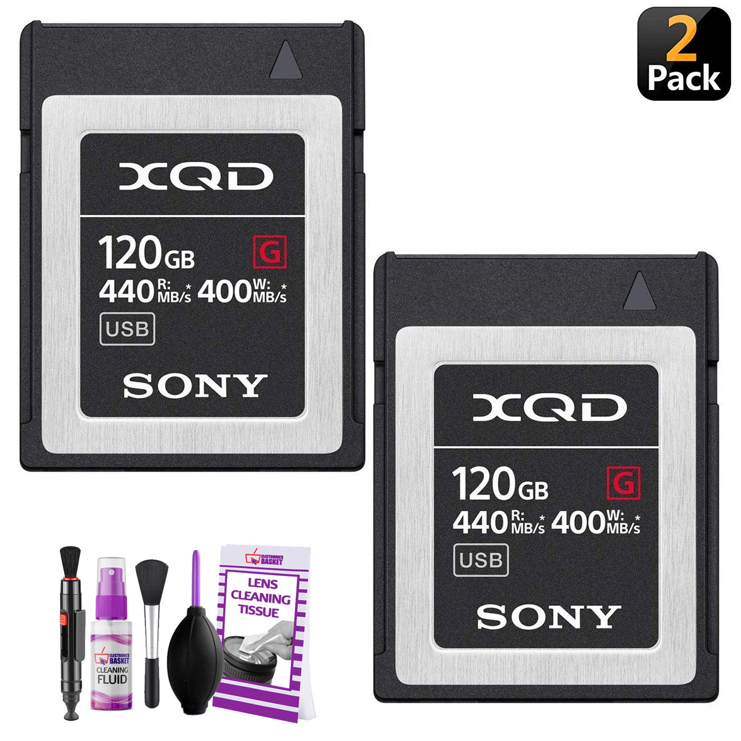 Sony Professional XQD G-Series 120GB Memory Card (QD-G120F) (2-Pack)