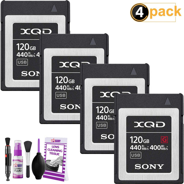 Sony Professional XQD G-Series 120GB Memory Card (QD-G120F) (4-Pack)