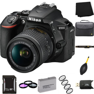 Nikon D5600 Digital SLR Camera with 18-55mm Lens 64GB Professional Bundle