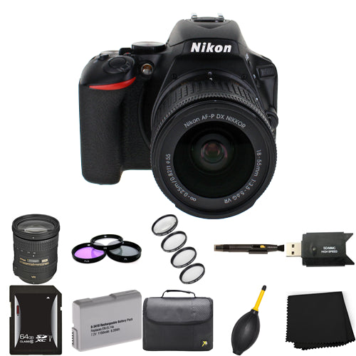 Nikon D5600 DSLR Camera + 18-55mm & 18-200mm Lens 64GB Bundle