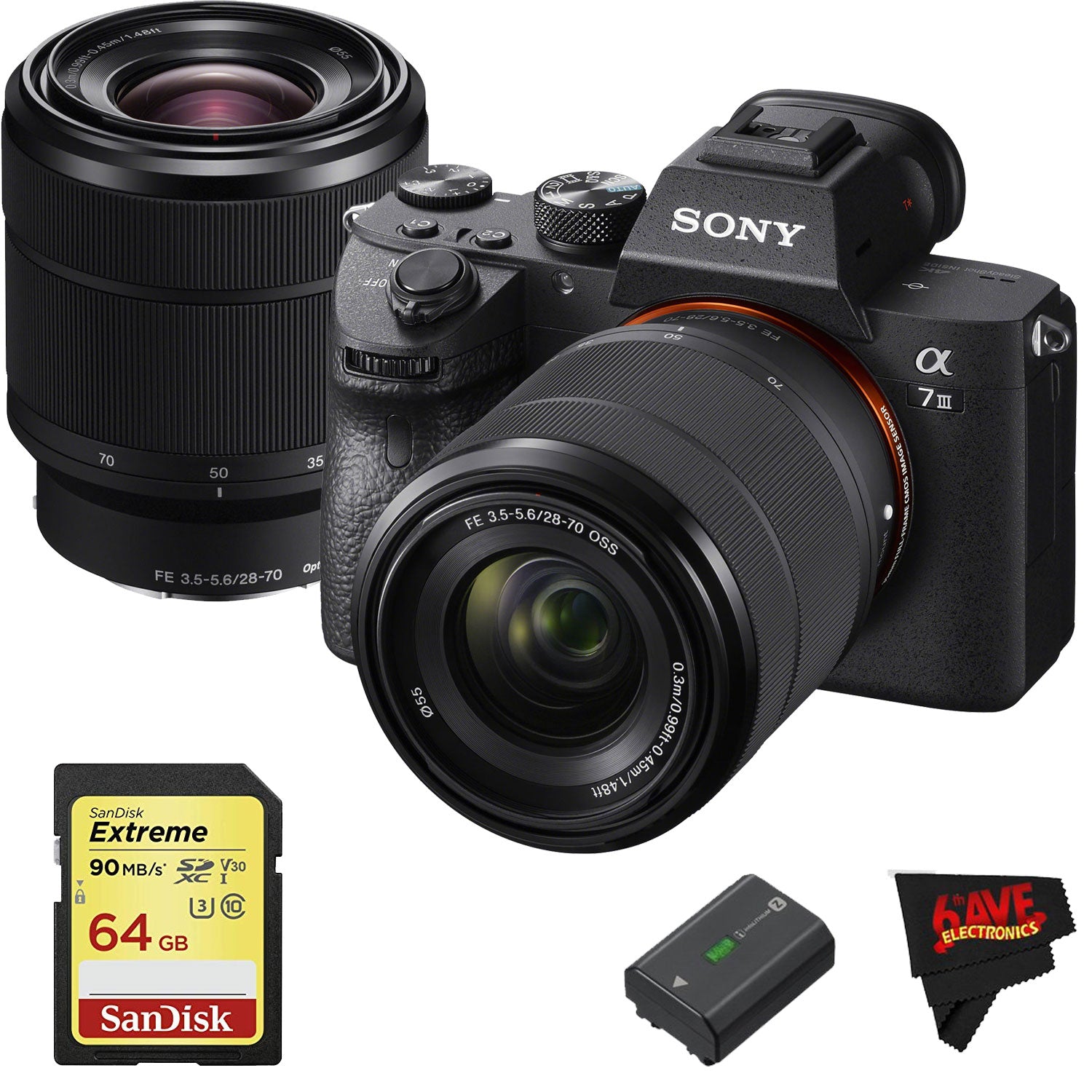 Sony Alpha a7 III Mirrorless Digital Camera 28-70mm Lens International Version Starters Kit