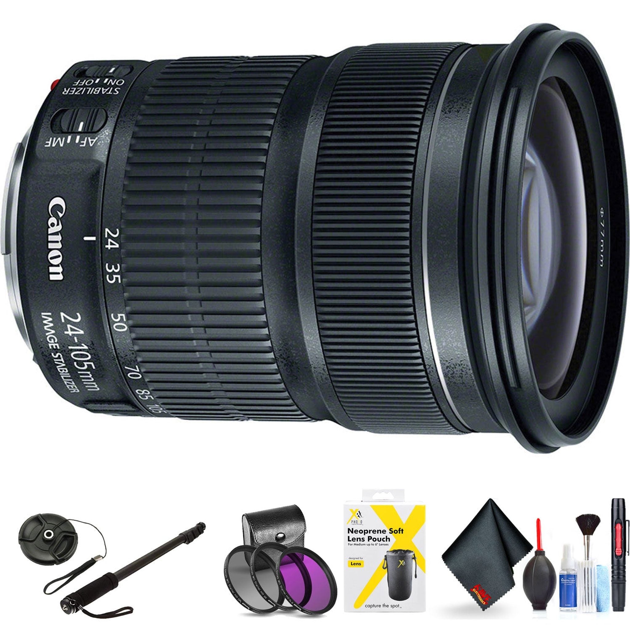 Canon EF 24-105mm F/3.5-5.6 is STM Lens for Canon 6D, 5D Mark IV, 5D Mark III, 5D Mark II, 6D Mark II, 5Dsr, 5Ds, 1Dx, 1 Canon