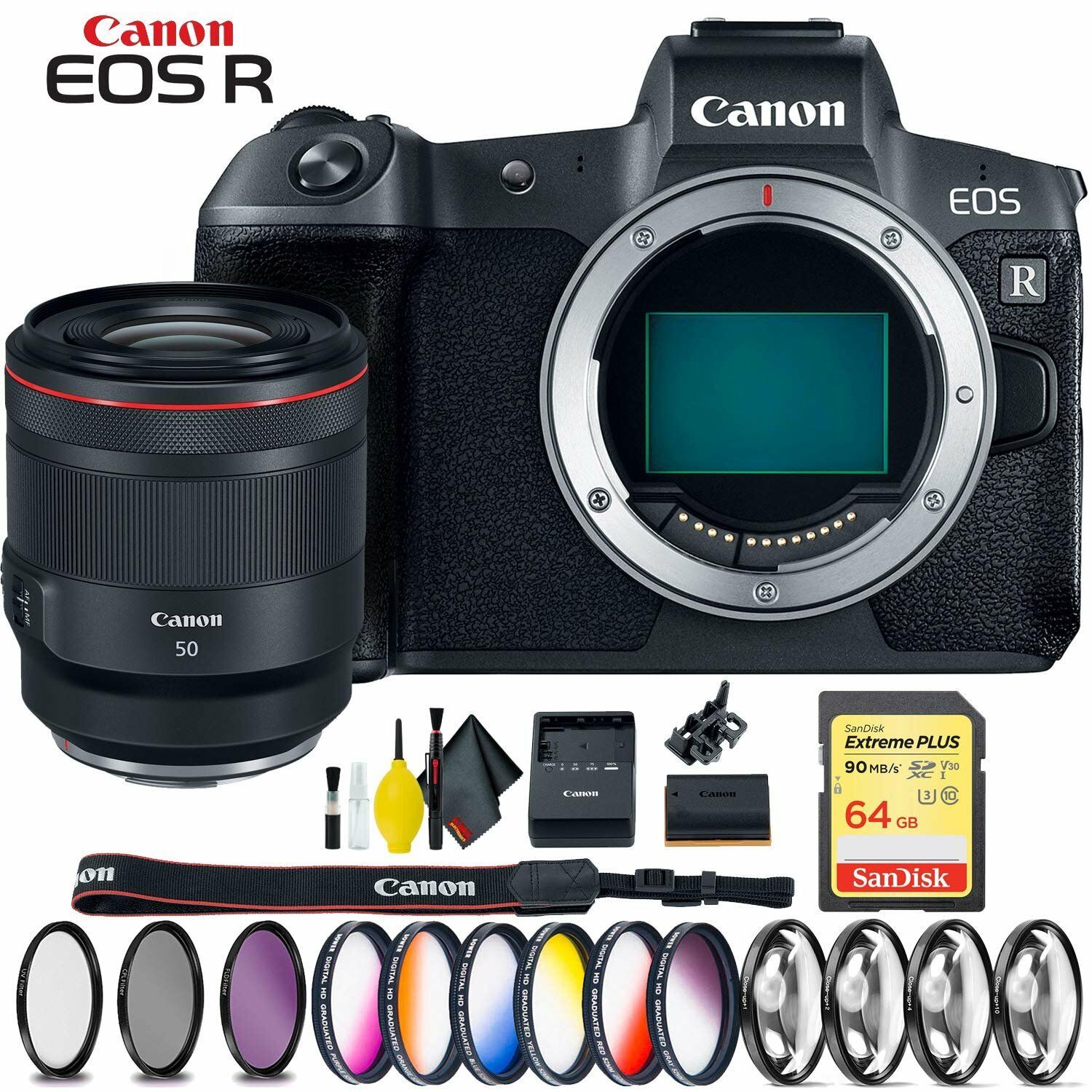 Canon EOS R Mirrorless Digital Camera + Canon R 24-105mm Lens Base Bundle