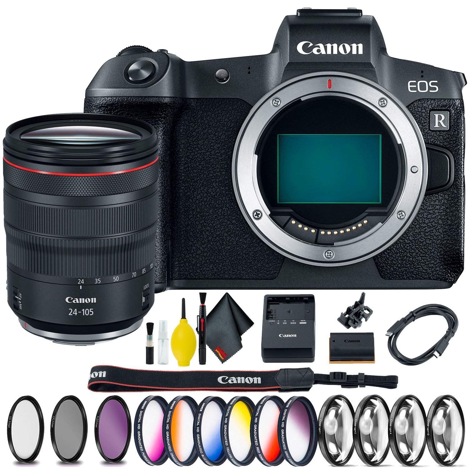 Canon EOS R Mirrorless Digital Camera + Canon R 24-105mm Lens Ultimate Bundle