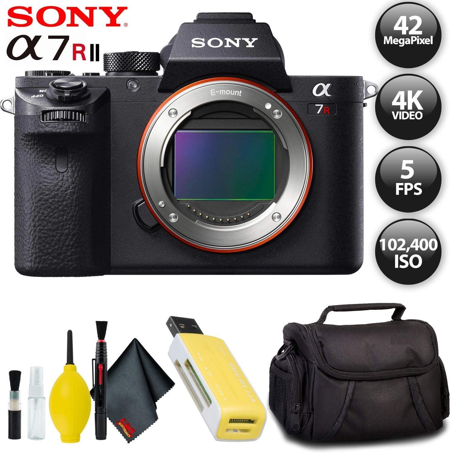 Sony Alpha a7R II Mirrorless Digital Camera + 128GB Memory Card Base Kit with Accessories
