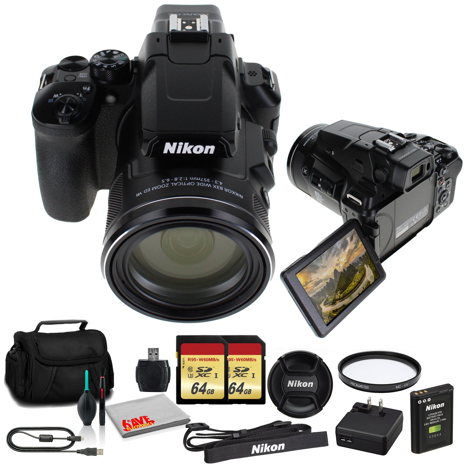 Nikon COOLPIX P950 Camera 26532 - Kit with 2x 64GB Memory International Model Bundle