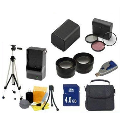 BigVALUEInc BP-819 Replacement Battery/Rapid Charger Tele/Wide Lens 4GB SD Filter Kit Bundle for Canon HD 58mm Camcorders