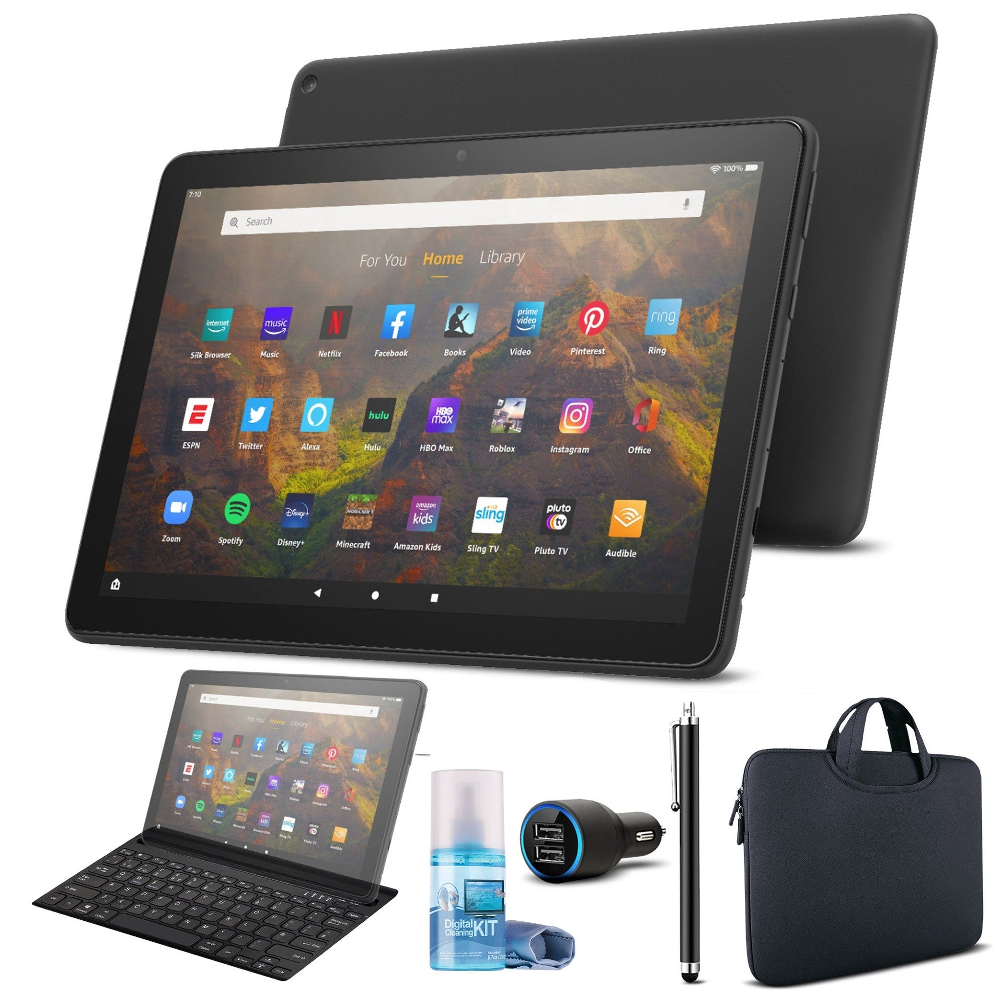 Amazon Fire HD 10 32GB 10.1" Tablet 2021 - Black with Sleeve & Keyboard Amazon