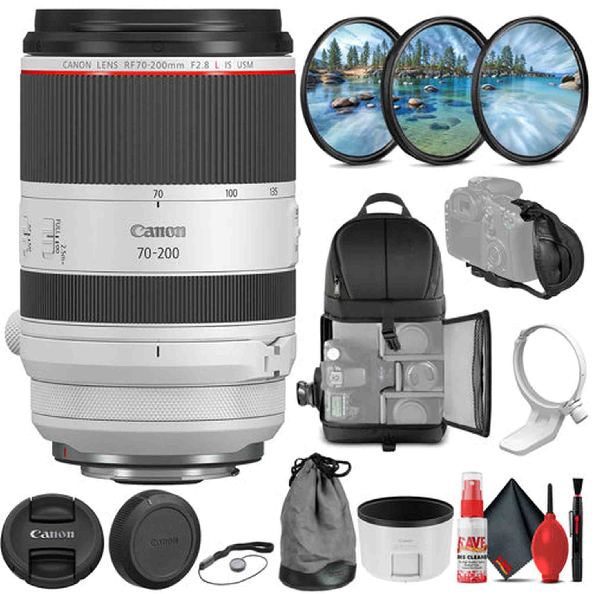 Canon RF 70-200mm f/2.8 L IS USM Lens with 3-Piece Filter Kit & More 3792C002 Canon