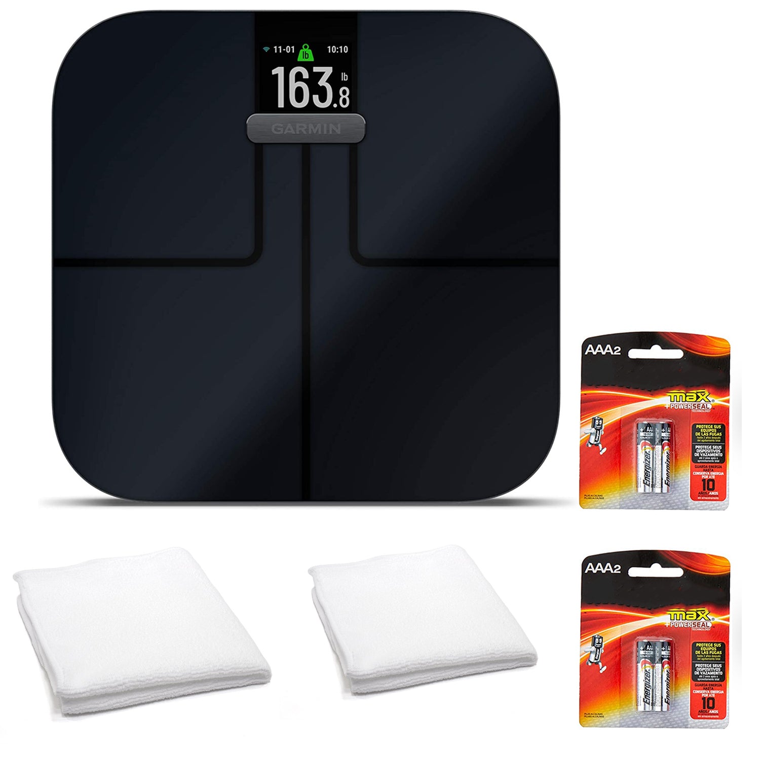 Garmin Index S2 Smart Scale with Wireless Connectivity-Black With Accessories Bundle