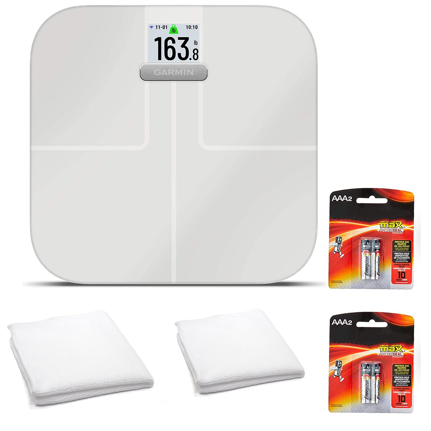 Garmin Index S2 Smart Scale with Wireless Connectivity-White With Accessories Bundle