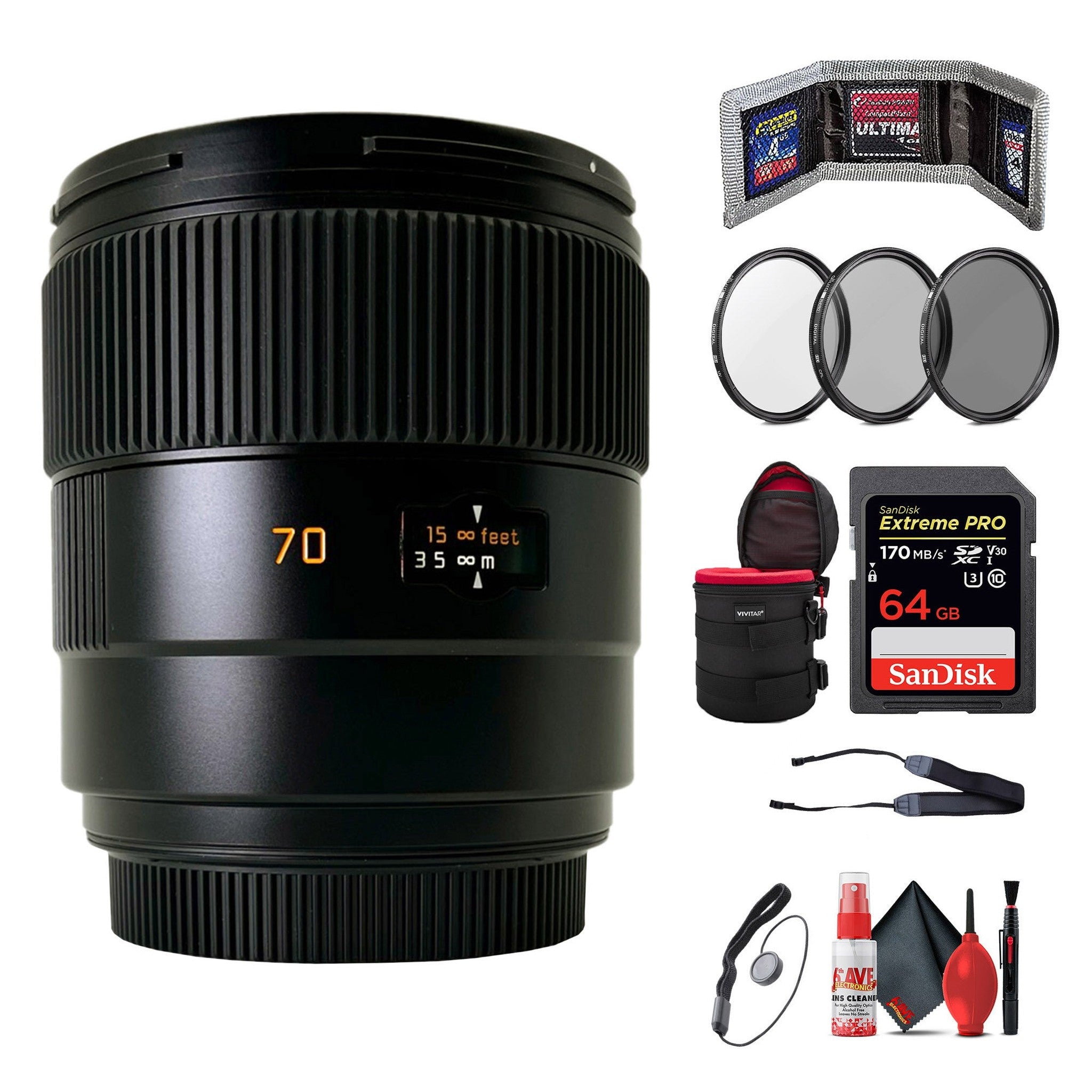 Leica SUMMARIT-S 70mm F/2.5 ASPH. Lens + 6Ave Accessory Kit Leica