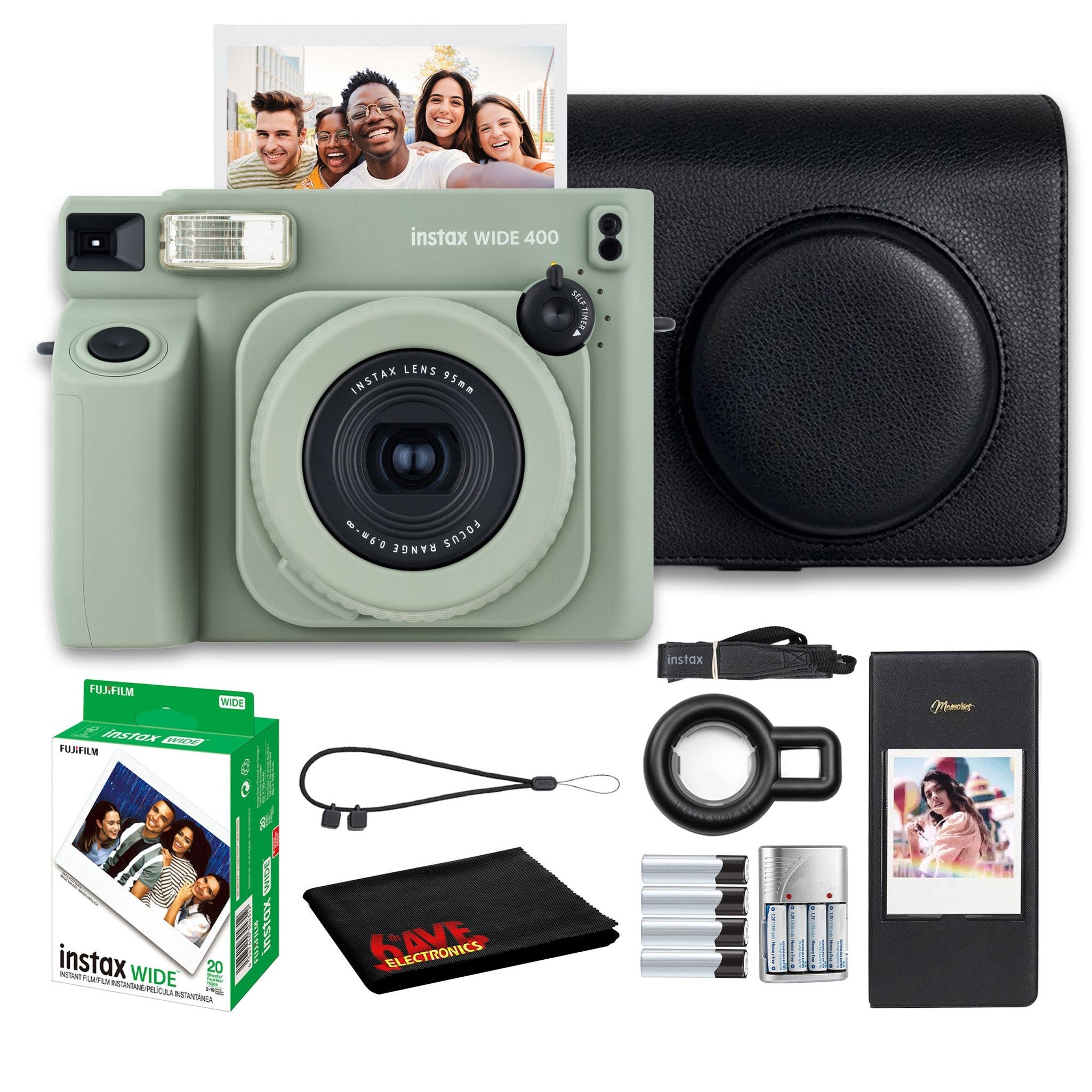 Fujifilm INSTAX Wide 400 Instant Camera - Sage Green, instax Wide Instant Film