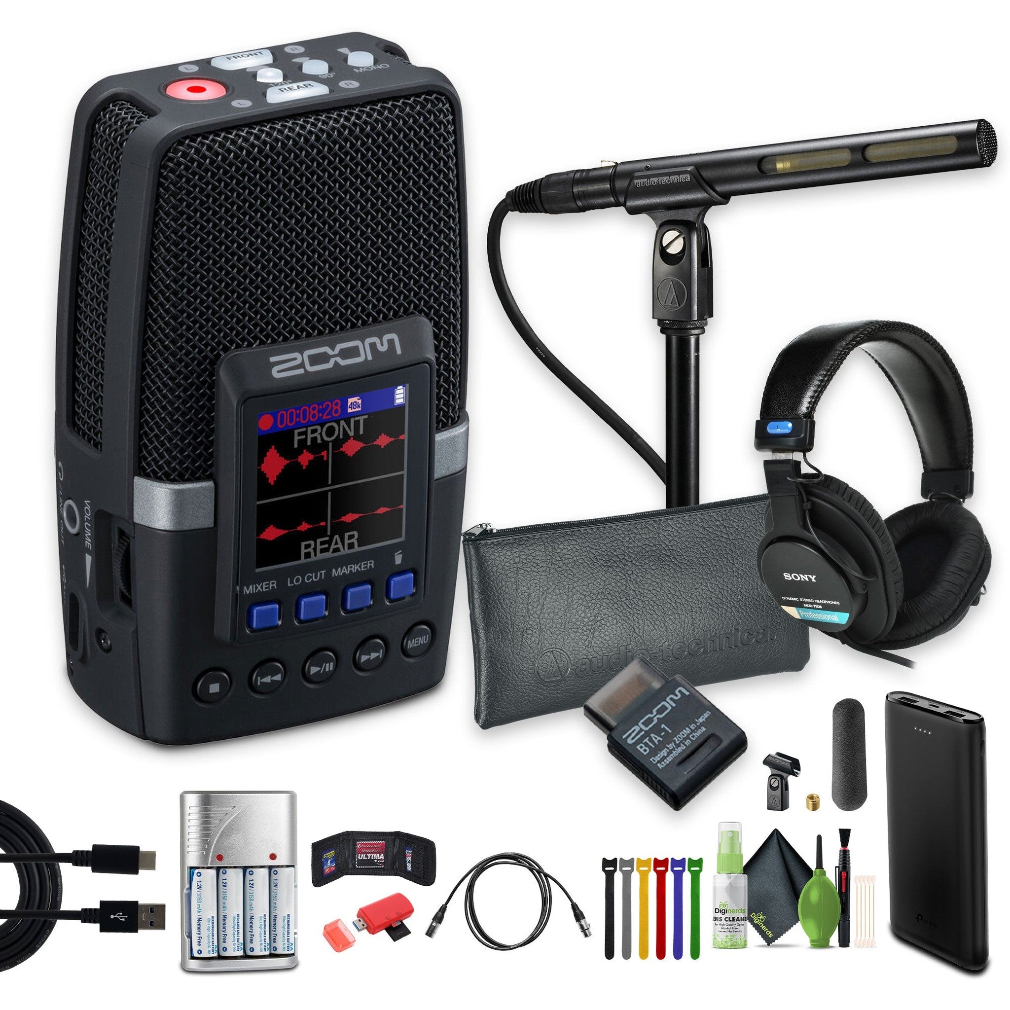Zoom H2essential Multi-Mic Handy Recorder, Sony MDR-7506 Headphones, Bundle