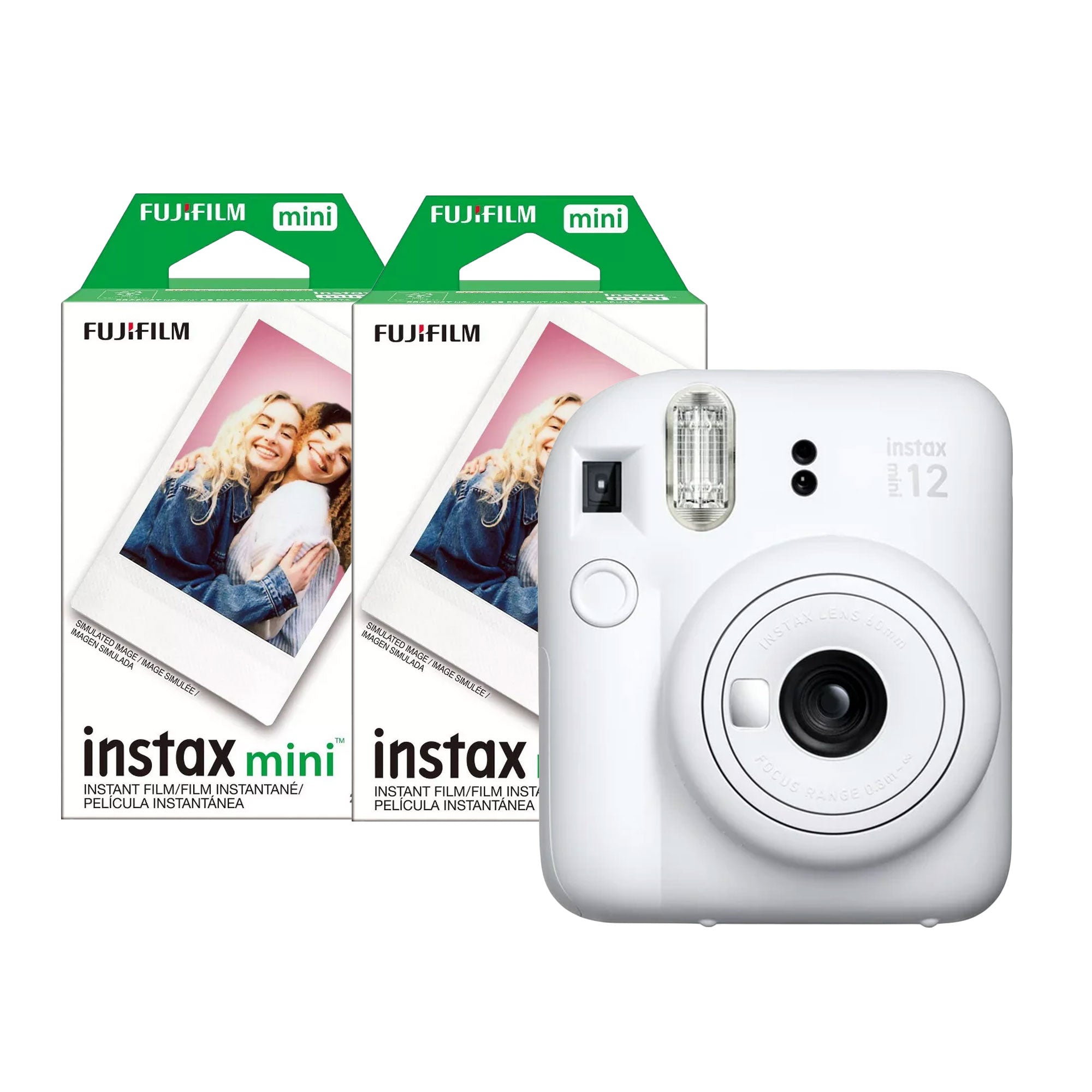 Fujifilm Instax Mini 12 Instant Camera with 40 Shot Film Pack - Clay White