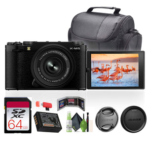 Fujifilm X-M5 Mirrorless Camera + XC 15-45mm f/3.5-5.6 OIS PZ Lens Bundle -Black