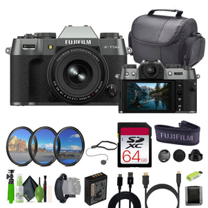 Fujifilm X-T50 Mirrorless Digital Camera XF16-50mm + Accessories-Charcoal Silver