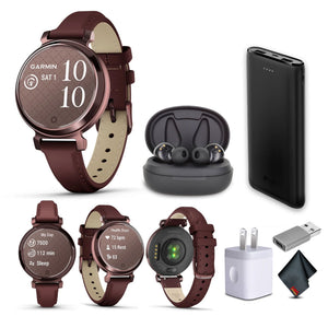Garmin Lily 2 Classic, Small and Stylish Smartwatch Mulberry Bundle