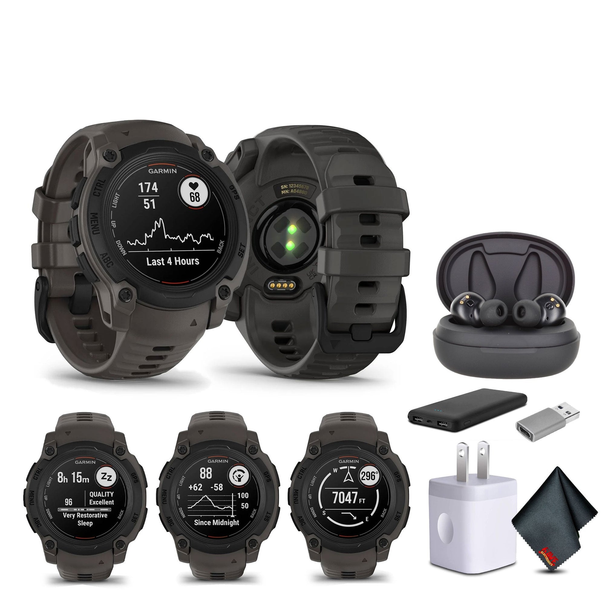 Garmin Instinct E 40mm Outdoor GPS Smartwatch 14 Days of Battery Life, Charcoal