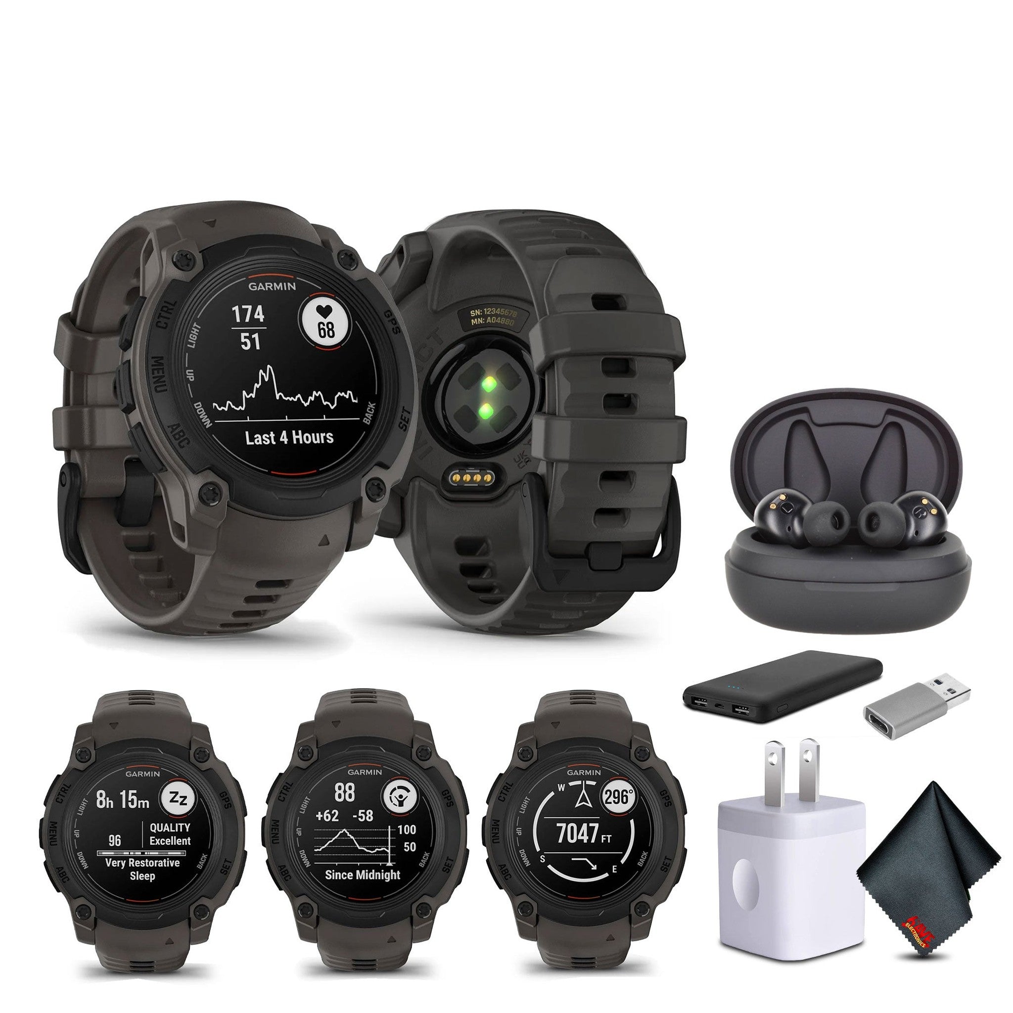Garmin Instinct E 40mm Outdoor GPS Smartwatch 14 Days of Battery Life, Charcoal