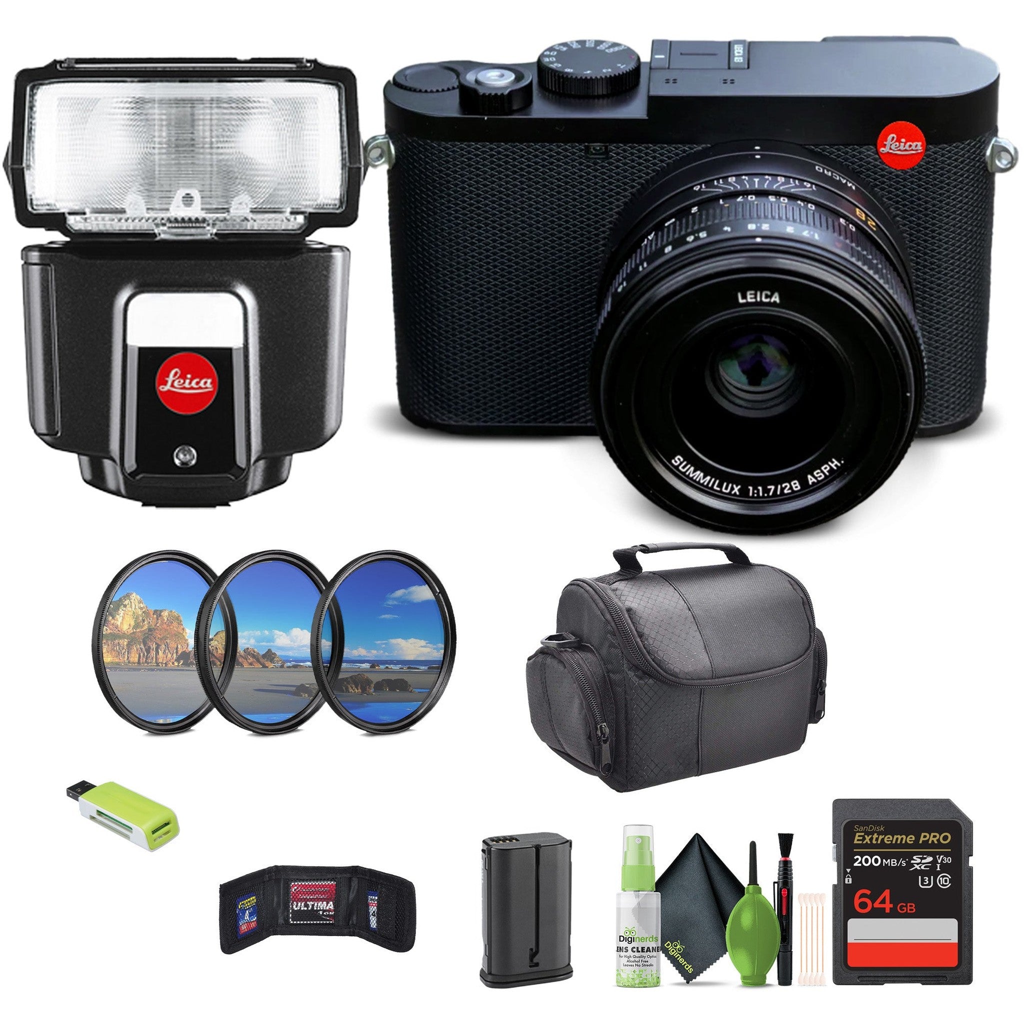 Leica Q3 Compact Digital Camera, 60MP Full-Frame BSI CMOS Sensor Bundle Leica