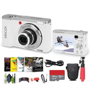 Minolta MNB5Z Digital Camera 56MP with 5x Optical Zoom in White Bundle Minolta
