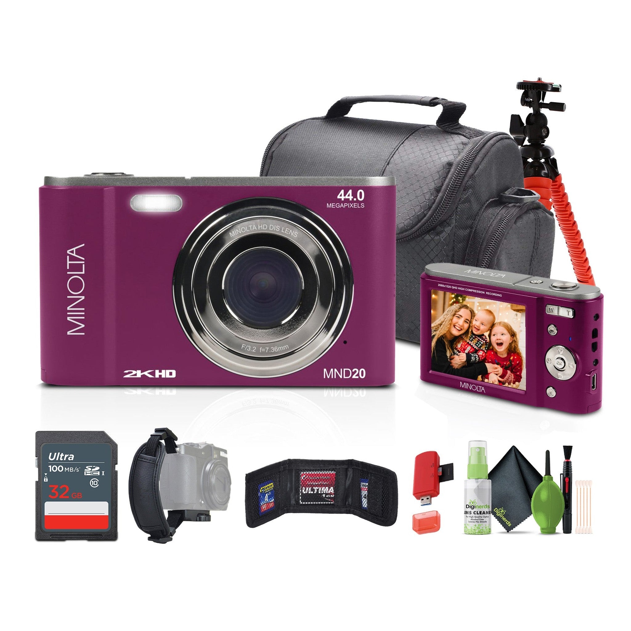 Minolta MND20 44 MP / 2.7K Ultra HD Digital Camera Magenta Minolta