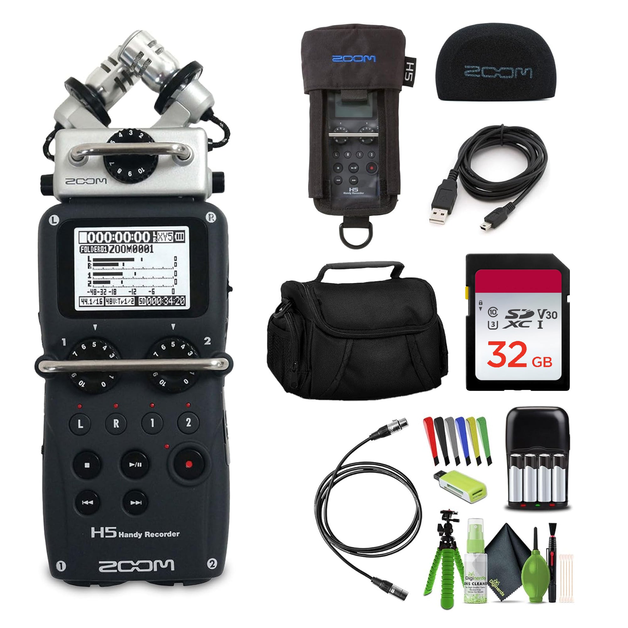 Zoom H5 4-Track Portable Handy Recorder with Interchangeable X/Y Mic Capsule