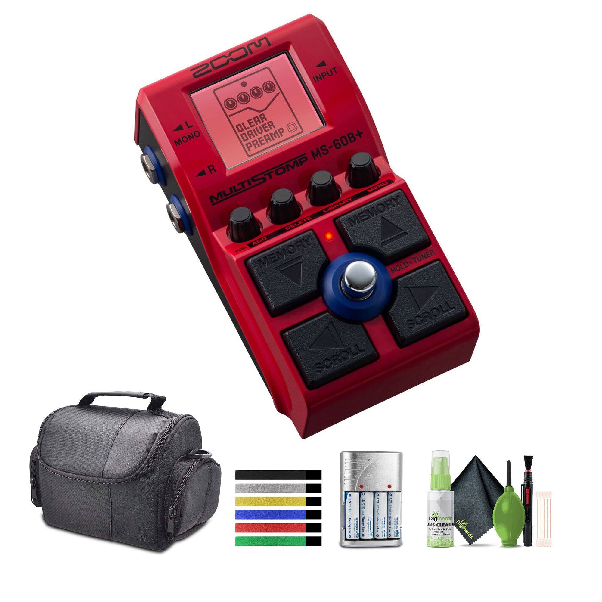 Zoom MS-60B+ MultiStomp Bass Effects Pedal with 95+ Effects Featuring Amp Models, Preamps, Chorus, Delays, Reverbs, Filters, Stereo Effects, Effect Chaining, Single Stompbox, Tuner, & Battery Powered