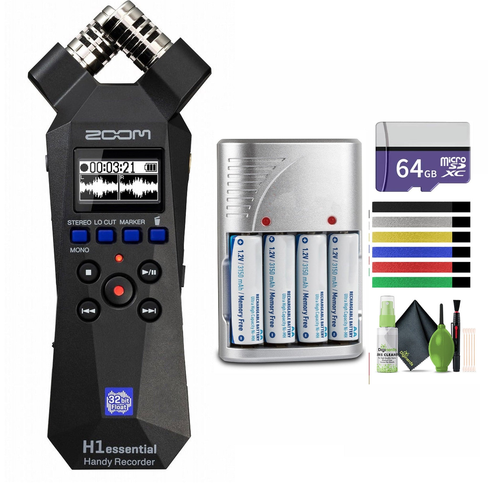 Zoom H1essential Stereo Handy Recorder 2024 Model, Essential Series with 32-Bit Float, Accessibility, X/Y Microphones, USB Microphone, Portable, for Musicians, Podcasters, Filmmakers