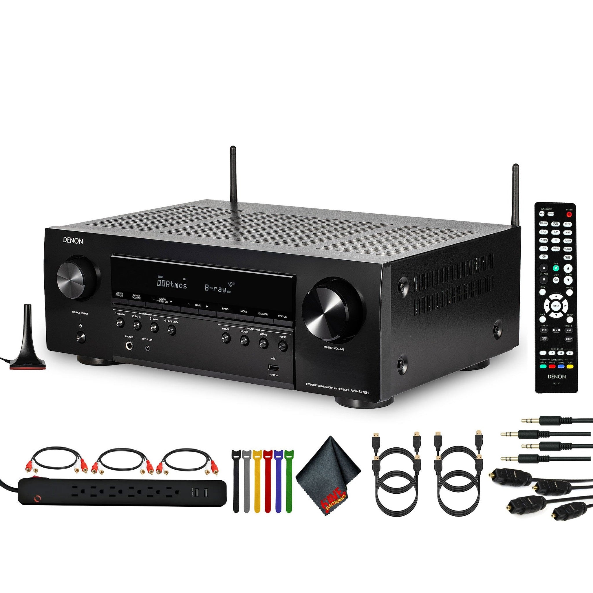 Denon S-Series AVR-S770H 7.2-Channel Network A/V Receiver Bundle