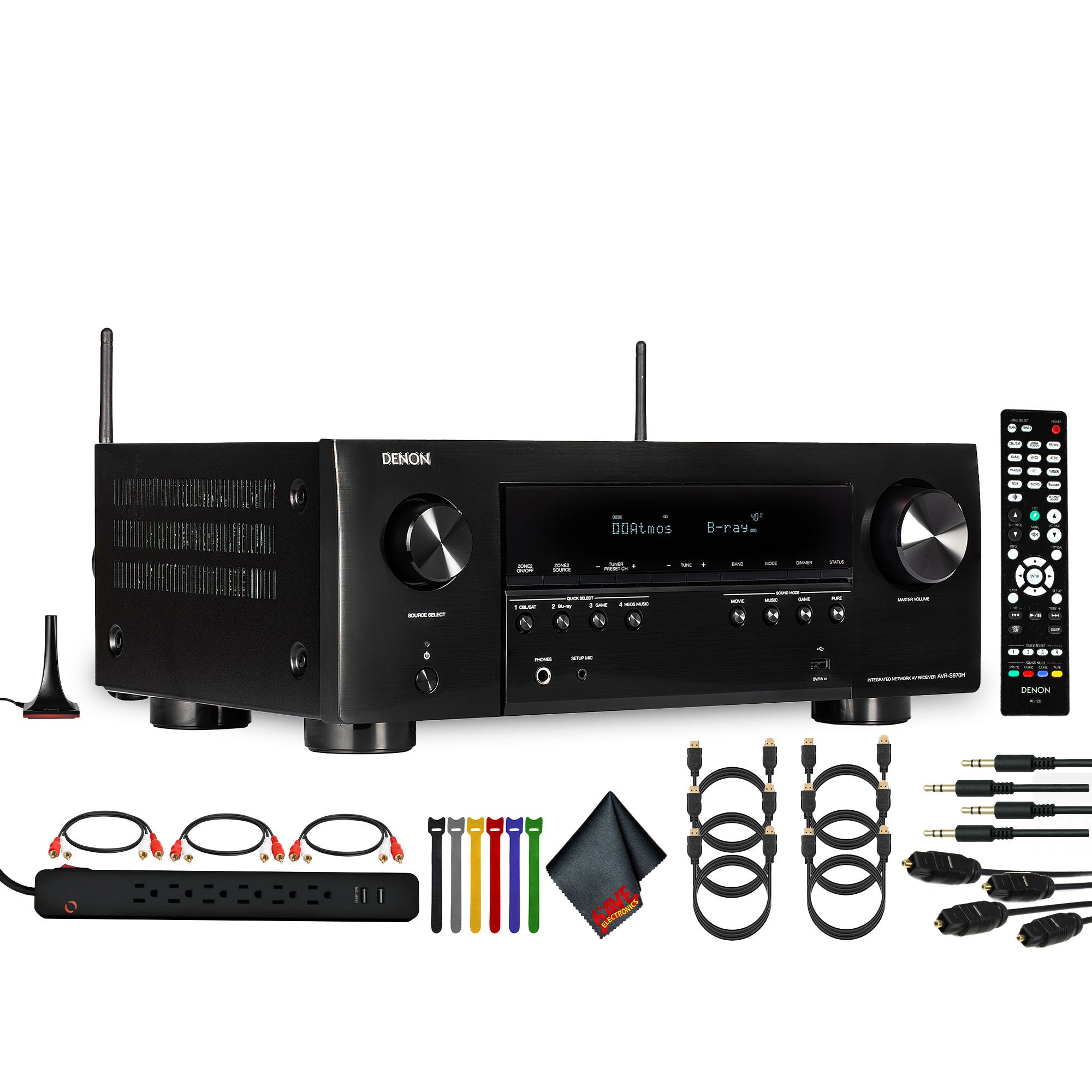 Denon AVR-S970H 7.2-Channel Network A/V Receiver Bundle