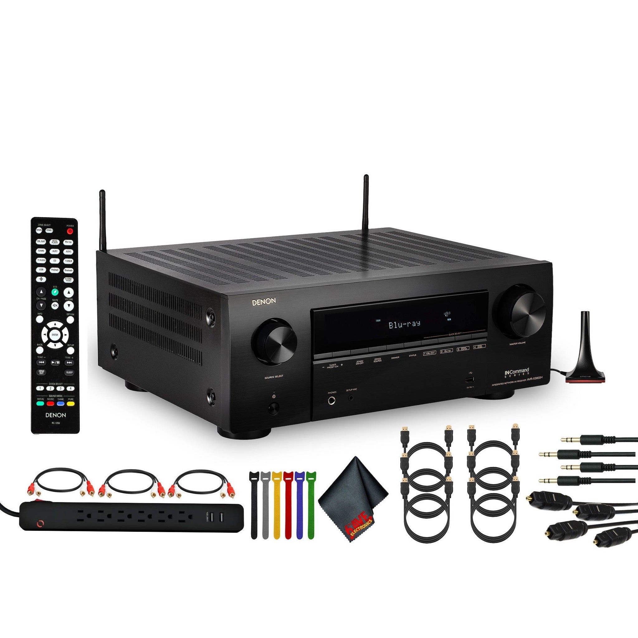 Denon AVR-X3800H 9.4-Channel Network A/V Receiver Bundle