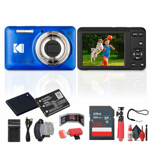 Kodak Pixpro FZ55 Digital Camera in Blue FZ55BL Bundle with Accessories