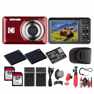 Kodak Pixpro FZ55 Digital Camera in Red FZ55RD Bundle with Accessories