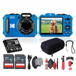 Kodak Pixpro WPZ2 Digital Camera in Blue WPZ2BL Bundle with Accessories