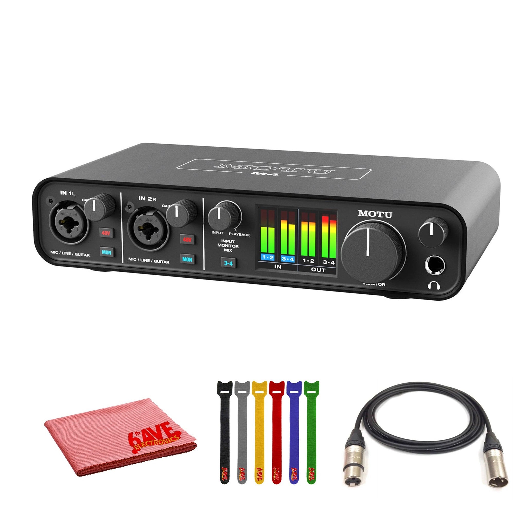 MOTU M4 USB-C Audio-MIDI Interface Bundle MOTU