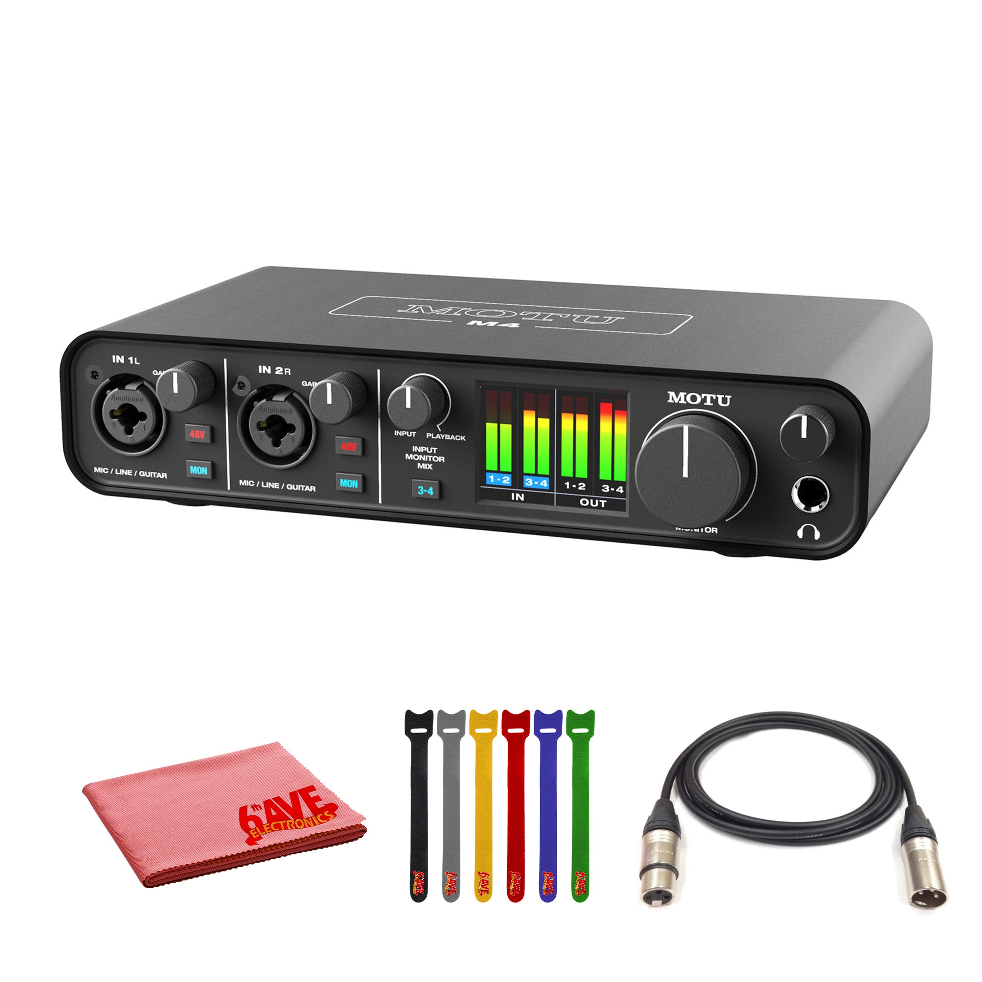 MOTU M4 USB-C Audio-MIDI Interface Bundle MOTU
