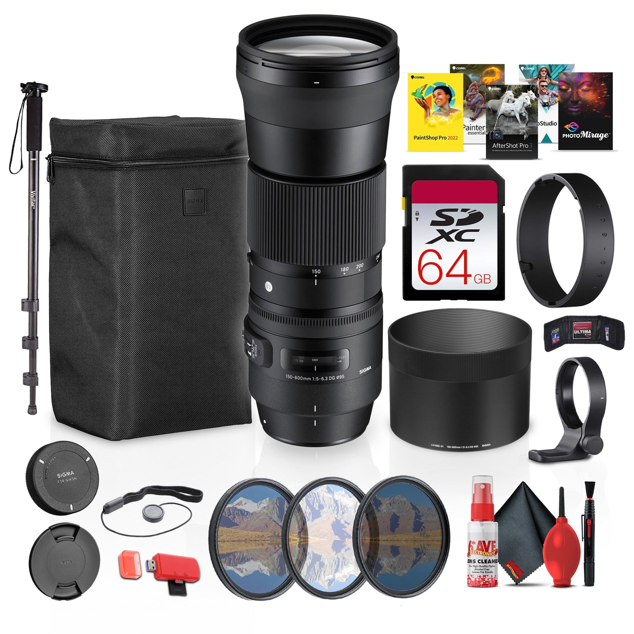 Sigma 150-600mm F5-6.3 DG Contemporary Nikon Mount Bundle