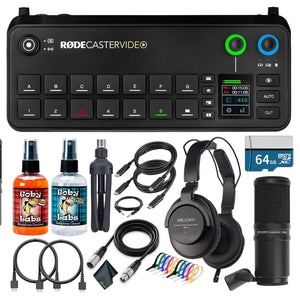 RODECaster Video All-in-One Production Console + Studio Headphones + Microphone + More