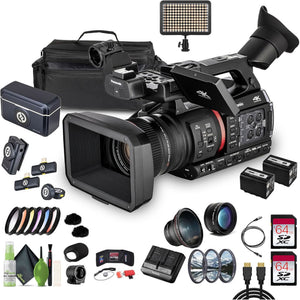 Panasonic AG-CX370 UHD 4K Pro Camcorder with NDI|HX2 and Auto-Tracking, 2x 64GB Memory Card