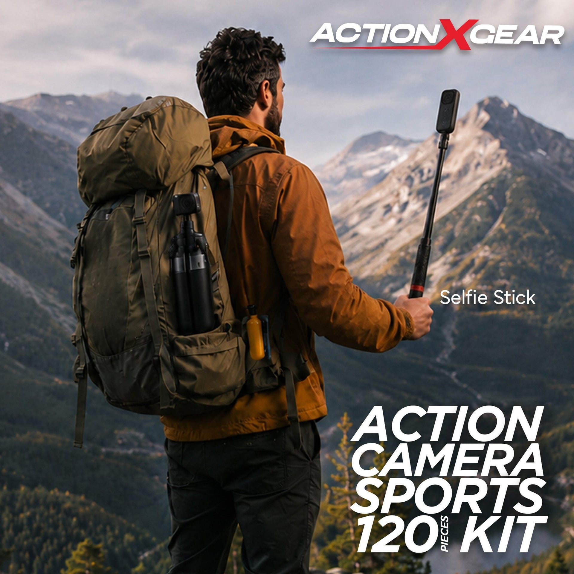 ACTIONXGEAR 120 in 1 Action Camera Accessory Kit For GoPro Bundle