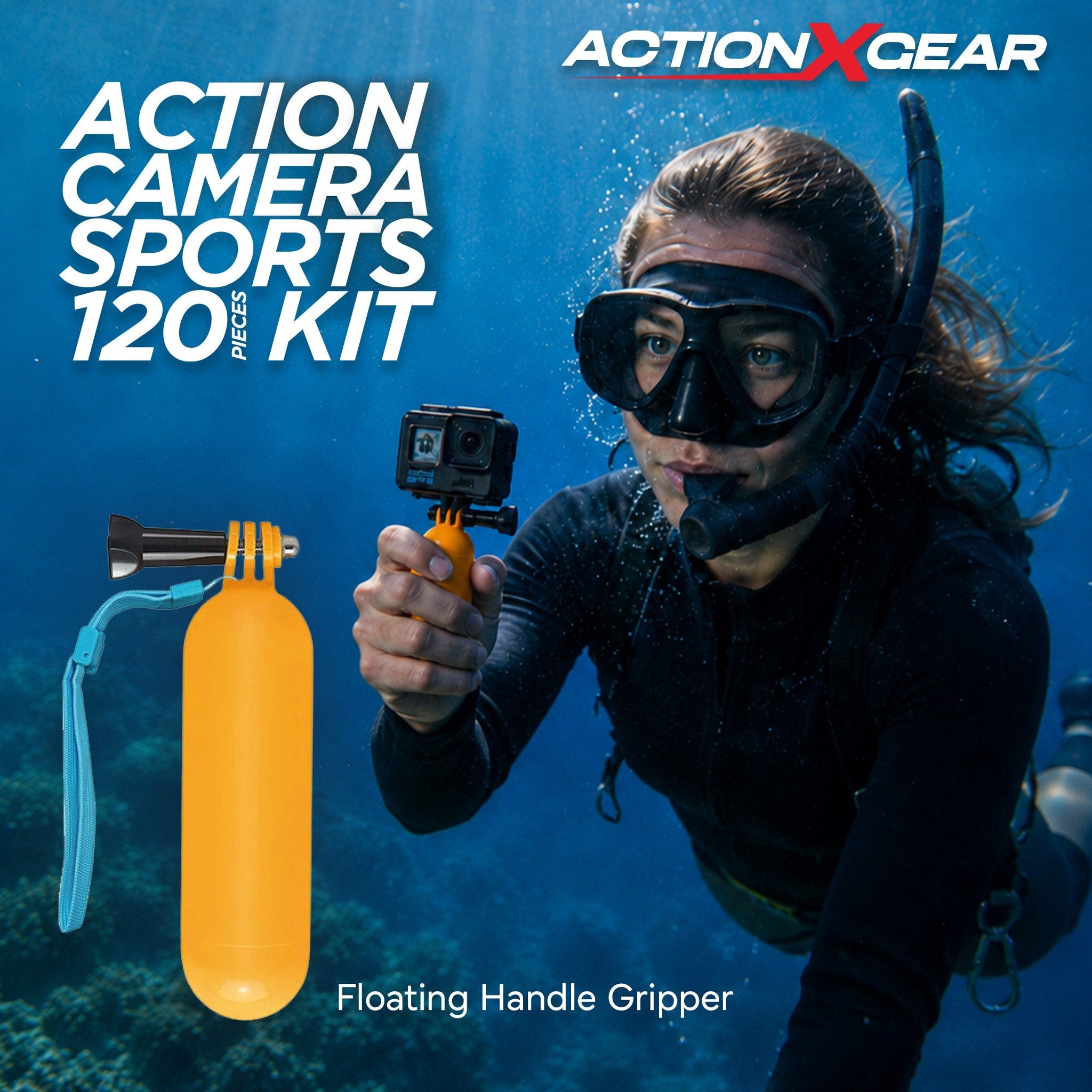 ACTIONXGEAR 120 in 1 Action Camera Accessory Kit For GoPro Bundle