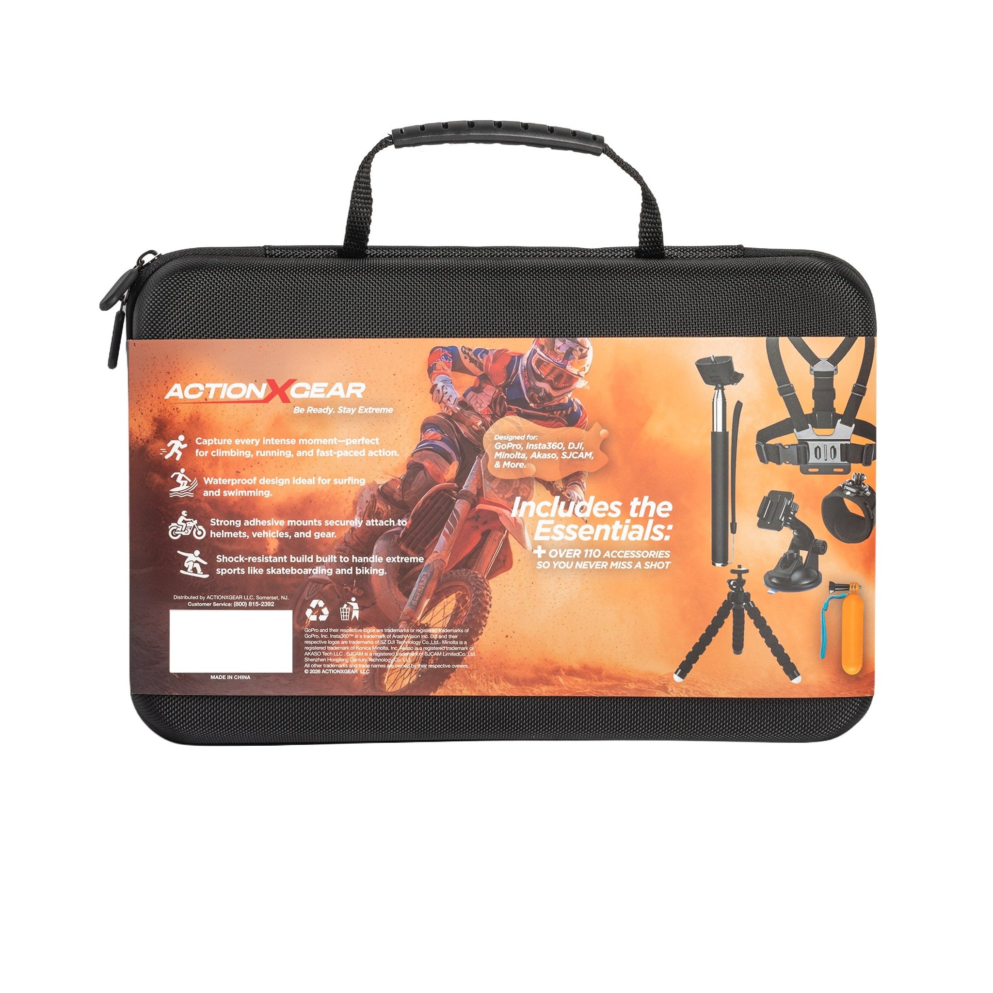 ACTIONXGEAR 120 in 1 Action Camera Accessory Kit For GoPro Bundle