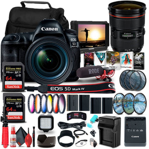 Canon EOS 5D Mark IV DSLR Camera with 24-70mm f/4L Lens 1483C018 Bundle