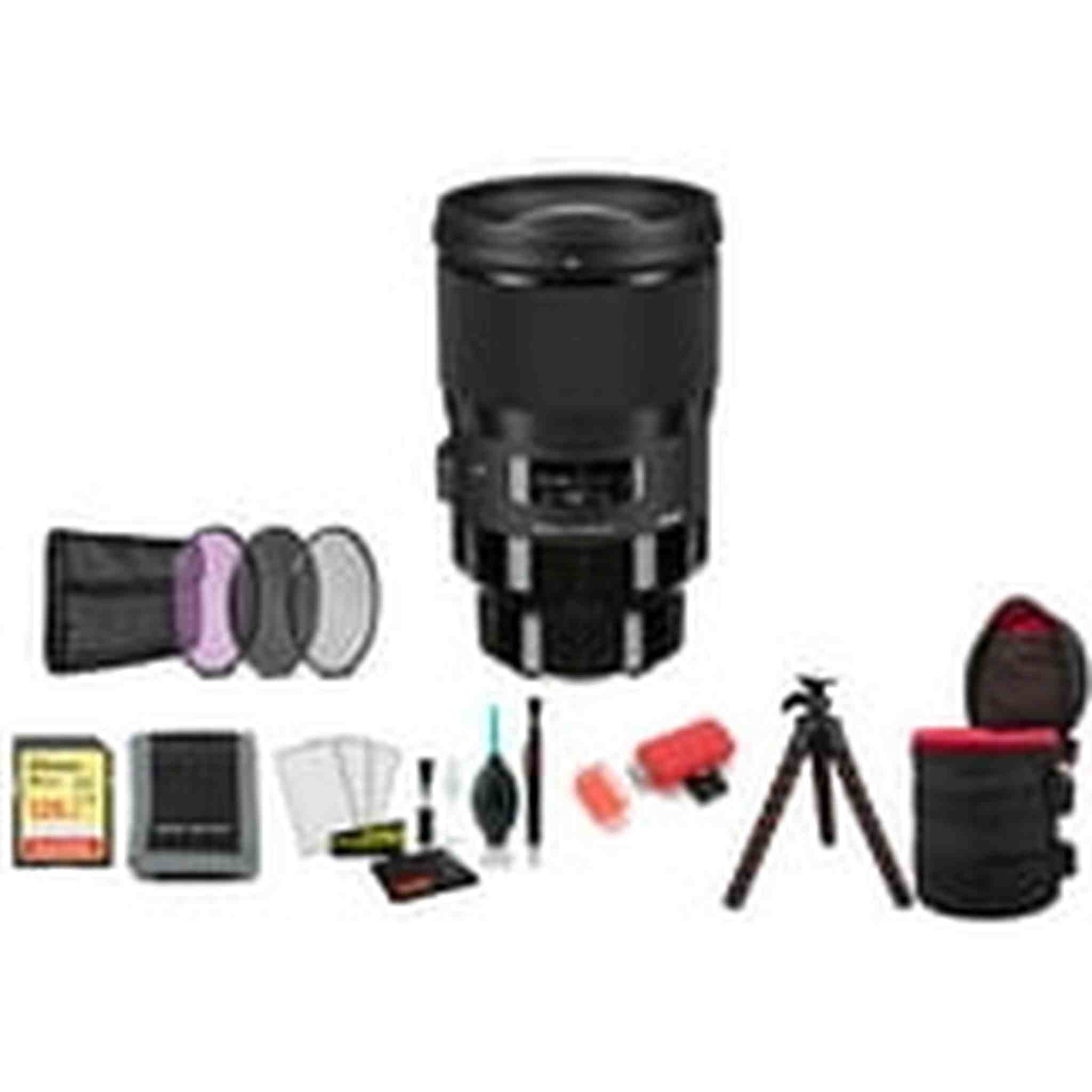 Sigma 28mm f/1.4 DG HSM Art Lens Sony E with 128GB Memory Card and Filter Kit