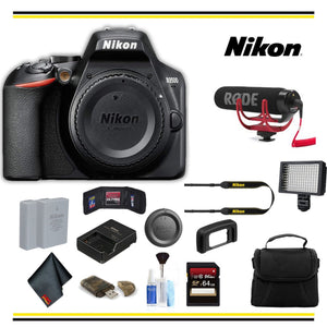Nikon D3500 DSLR Camera 1519 Advanced Bundle W/ Bag, Extra Battery, LED Light, Mic, and More - International Model Nikon